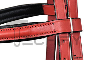 Brida Halter de equitación de cuero genuino de suministro directo de fábrica con acolchado de cuero negro producto ecuestre - Product Image 5