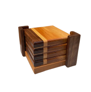 High Quality Walnut Personalized Wood Table Free <b>Mats</b> & Pads Exporter of Natural Wooden Coasters Walnut Dark Wood Coaster - Product Image 3