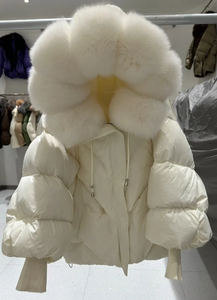 Vente chaude en gros veste à glissière personnaliser col en fourrure femmes veste d'hiver femme élégante fabricant de veste bouffante - Product Image 4