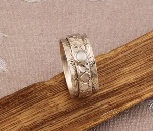 High Quality 925 Sterling Silver <b>Spinner</b> <b>Ring</b> Unisex Vintage Style for Wedding & Party - Product Image 4