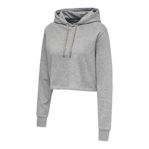 Sudaderas con capucha de las señoras al por mayor logotipo personalizado impresión bordado material de algodón transpirable mujeres Crop Top Sudadera con capucha tendencia OEM - Product Image 3