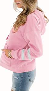 Sweat à capuche sport personnalisé pour femmes pull surdimensionné sweat à capuche de gymnastique court sweats en coton sweat à capuche d'entraînement mode - Product Image 2