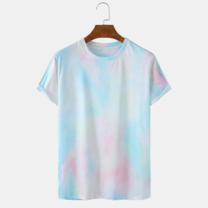 Camiseta de Manga Corta Informal de Secado Rápido y Transpirable con Estampado Tie Dye para Hombre, Diseño Personalizado, Tela Jersey de Algodón y Poliéster - Product Image 6