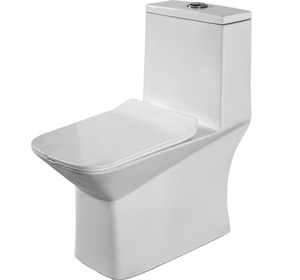 Toilette en céramique à haut rendement avec conception monobloc pour solution d'installation de salle de bain sans couture - Product Image 2