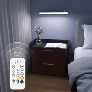 Lampu sentuh LED 5W isi ulang, Remote Control, baterai 2500mAh, menempel pada dudukan magnetik, untuk Kabinet, cermin, dinding samping tempat tidur