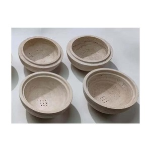 Support en forme de bol d'encens en pierre naturelle en travertin de luxe fait à la main pour la décoration de la maison - Product Image 3