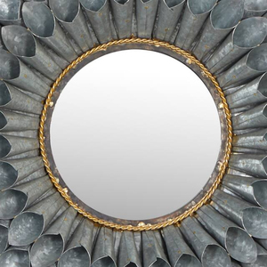 OEM Customized Designed Gray Contemporary Galvanized Metal <b>Wall</b> <b>Mirror</b> Manufacturer in India at Reasonable Price - Product Image 3