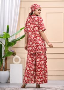 Bloc floral imprimé Western Indian Summer robe en coton pour les femmes porter Midi longueur tissé taille décoration robes lavables - Product Image 6