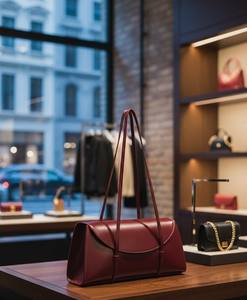 Sac à main pour femme en cuir véritable bordeaux, deux poignées, fermeture éclair, tendance, minimaliste, sac de soirée - Product Image 6