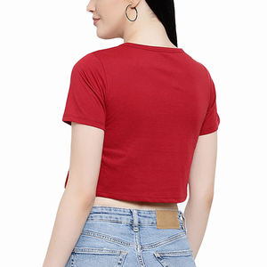 Camiseta corta para mujer al por mayor, camiseta sin mangas de algodón con estampado personalizado, informal, cuello redondo, talla XS para verano, con decoración de logotipo frontal - Product Image 5