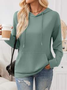 Trendy Queen Womens Fall Fashion T Shirts Basic Drawstring Pullover Loose Fit Hoodies Winter Clothes with Kangaroo Pocket hoodie - Product Image 5