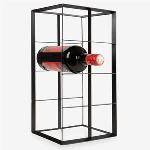 ชั้นวางขวดไวน์สแตนเลสแบบทันสมัยชั้นวางไวน์โลหะสีดำ - Product Image 5