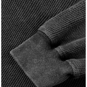 Sweat-shirt à col rond en éponge biologique pour homme Pull en coton chanvre effet délavé à l'acide Street Wear personnalisé Design brodé 100% coton - Product Image 4