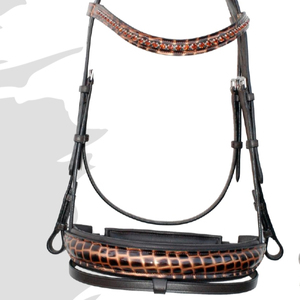 Brida de caballo de cuero de alta calidad, brida de cuero genuino con brida de caballo de salto acolchada suave en marrón - Product Image 3