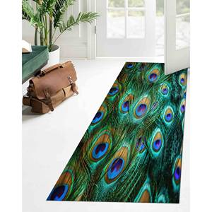 Peacock Feather <b>Rug</b>: 3D Printed Colorful Accent <b>Rug</b>,<b>Chenille</b> <b>Rug</b> - Product Image 5