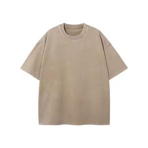 Camiseta corta de gran tamaño de alta calidad con cuello redondo de algodón 100% personalizada para hombre, técnica de lavado LARGO DE Color sólido liso - Product Image 6