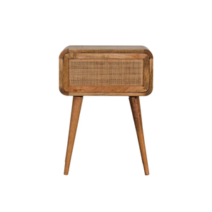 Mesitas de noche de madera de fabricación de fábrica para dormitorio con cajón de ratán Diseño rústico hecho por artesanos vietnamitas B2B - Product Image 4