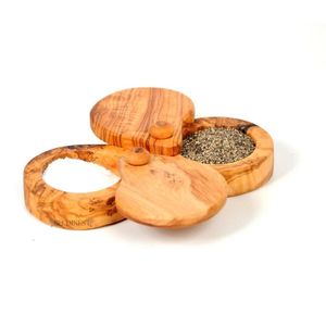 Ensemble de 3 bols à sucre en bois de chêne avec couvercles en métal poli or rose luxueux nouveaux bols à sucre élégants pour la décoration intérieure - Product Image 2
