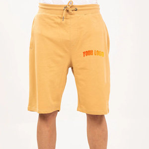 Pantalones cortos transpirables de longitud larga para hombre, pantalones cortos de Hip Hop de cintura media con logotipo serigrafiado personalizado 100% algodón polar - Product Image 4