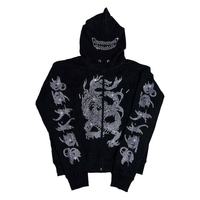 Sudadera con capucha y cremallera completa personalizada con pedrería para hombre, 100% algodón polar, transpirable, ropa de invierno a la moda, personalizable