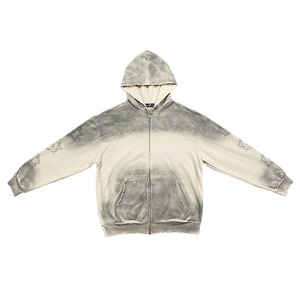 Hoodie American High Street 2026, broderie usée, effet vieilli, fermeture éclair, tendance - Product Image 6