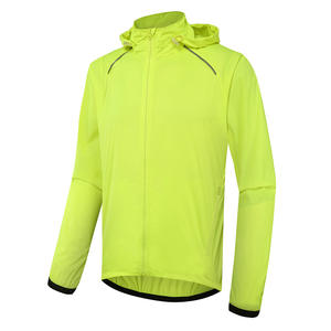Veste coupe-vent ultra pour homme avec logo personnalisé, vert fluorescent, à capuche, pour sports de plein air, course à pied, entraînement, vestes coupe-vent pour hommes - Product Image 6