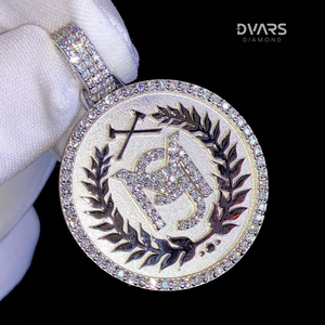 Colgante Personalizado con Letra o Símbolo VVS, Nombre/Número con Incrustaciones de Diamantes, Plata de Ley 925 Clásica, Chapado en Oro, Unisex, Joyería Personalizable - Product Image 5