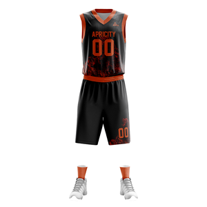 Ensemble de maillot et short de basket-ball léger et personnalisable pour hommes, tissu respirant pour une utilisation en intérieur/extérieur - Product Image 1