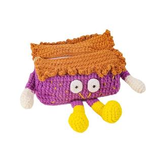 Caja de pañuelos de ganchillo con monstruo de ojos grandes, decoración de almacenamiento de felpa linda y divertida para bodas/cumpleaños y el hogar - Product Image 5