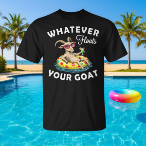 T-shirt Promozionale Divertente e Trendy con Animali che Nuotano: Cosa ti fazzola in spiaggia? La tua capra! - Product Image 3