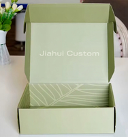 Boîte d'expédition en carton ondulé personnalisée avec logo, rose et verte, recyclable, pour chaussures, cosmétiques, cadeaux