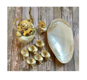 Tasse décorative en verre Sea Shell pour table à manger et événements sur le thème de l'océan - Product Image 1