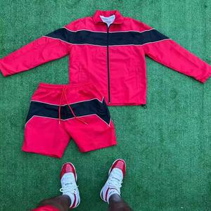 Chándales de moda con logotipo personalizado para ropa de invierno 100% poliéster Color sólido hombres chándal cortavientos conjuntos hombres manga larga - Product Image 3