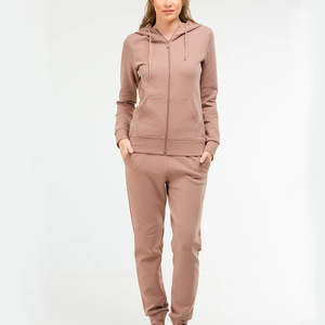 ชุดวอร์มสองชิ้นสำหรับผู้หญิงชุดออกกำลังกายแบบลำลองธรรมดาชุดใส่วิ่งโลโก้โอเวอร์ไซส์ - Product Image 3