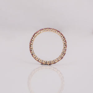 Luxueux 10KT plaqué or rose coupe laboratoire diamant cultivé pleine éternité alliance classique luxe cadeau de mariage pour les femmes - Product Image 4