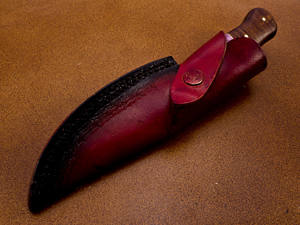 OEM Customizable Damascus Steel Hunting <b>Knife</b> Handmade Ash Wood Pakka Handle Leather Sheath <b>Twisted</b> Pattern-Available for - Product Image 5