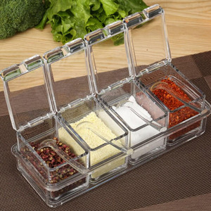 Organizador de Especias Acrílico Myrva, 6 Compartimentos, Transparente, Apilable, para Especias y Condimentos - Product Image 3