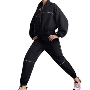 Ensemble décontracté 2 pièces pour femme : Haut zippé et pantalon à taille élastique – Coupe-vent 2 pièces de haute qualité MADE BY HS 2026 - Product Image 4