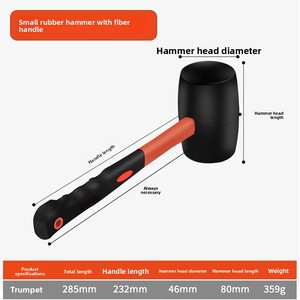 Sicherheits-Spaltkopfhammer mit Kunststoffgriff und Gummikopf für Maschinisten, Keramikfliesen und Kleine Lederarbeiten - Product Image 4
