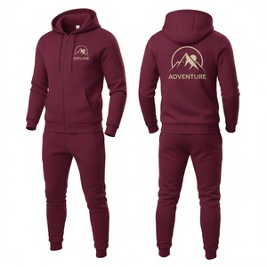 Ensemble de survêtement streetwear à capuche pour homme, hiver, uni, 100% coton, confortable, décontracté, pour la gym et le quotidien - Product Image 6