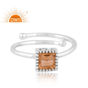 Meilleure vente bague empilable en argent sterling fin avec citrine naturelle bijoux personnalisés pour femmes cadeau pour elle - Product Image 3
