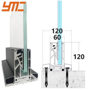Sistema di Ringhiere in Vetro con Profilo a U in Alluminio YMC, Design Moderno, Facile da Installare, Balaustra Senza Telaio <span class=keywords><strong>per</strong></span> Balconi e <span class=keywords><strong>Corrimano</strong></span> <span class=keywords><strong>per</strong></span> Scale - Product Image 2