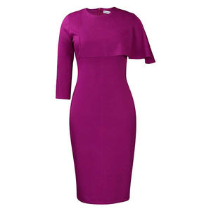 Classic Office <b>Pencil</b> Dress With Polyester Spandex and Stretch Fit for Comfortable and Professional Look - Product Image 1