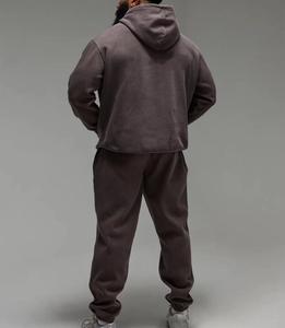 Conjunto de Sudadera con Capucha y Pantalones Deportivos Acampanados con Lavado Ácido Personalizados al por Mayor, Chándal Desgastado, Conjuntos de Sudadera con Capucha y Pantalones Deportivos para Hombre - Product Image 4