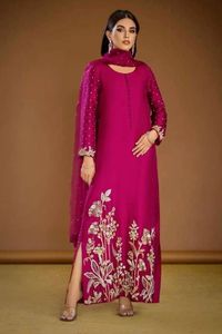 Hermoso trabajo de bordado pesado indio/pakistaní en vestido con cuentas de cristal, piedra, trabajo de dabka para ropa de fiesta @ 2024 - Product Image 2