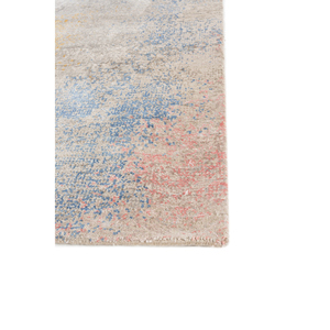 Alfombra Kavi Azul de Lana y Seda de Bambú Anudada a Mano, Colección Afterglow, Patrón Abstracto para Uso Doméstico, Modelo Eskm-04 - Product Image 4