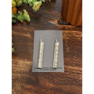 Pendientes Colgantes de Plata de Ley Hechos a Mano por Artesanos Navajo, Diseño Geométrico, Modernos, Religiosos, para Bodas, Fiestas, Regalos, con Perlas, Diamantes y Rubíes - Product Image 1