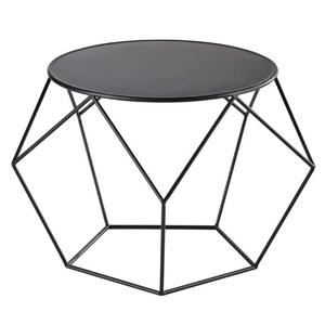 Meubles de maison, accessoires décoratifs, table basse en aluminium, finition noire, table d'appoint décorative en métal pour chambre à coucher - Product Image 1
