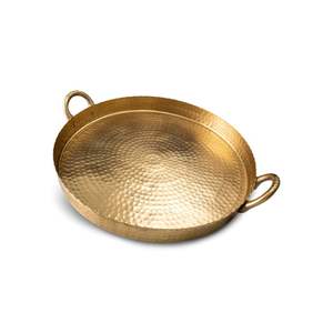 Plateau de service élégant pour la cuisine en cuivre martelé avec finition polie, fabriqué à la main en Inde, taille et forme personnalisables - Product Image 4