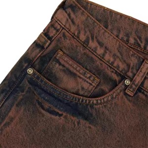 กางเกงยีนส์ขาสั้นผ้ายีนส์ขาสั้นแนวสตรีทสำหรับผู้ชายผู้หญิงกางเกงคาร์โก้สีน้ำตาลทันสมัยสวมใส่สบาย - Product Image 2
